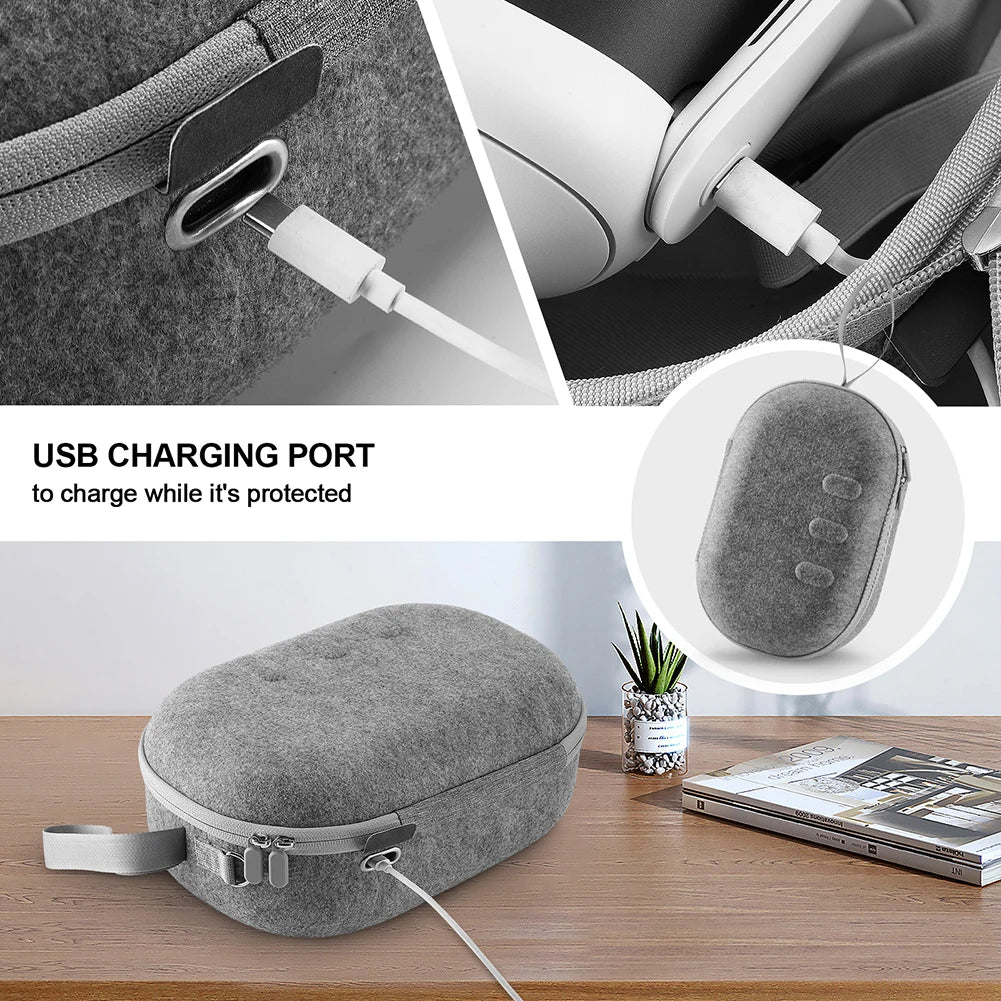 Portable Carrying Case for Meta Quest 3 - Travel-Sized VR Storage Bag with Larger Capacity, Protective EVA Material for Quest 3 Accessories