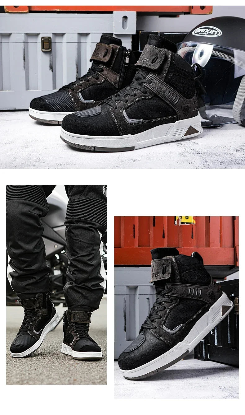 2024 Motorcycle Boots for Men & Women - Breathable Motorbike Riding Shoes, Biker Boots, Motorboats Motorcycle Shoes Bota