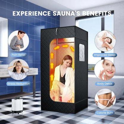 Full Body Home Steam Sauna Set – 2.6L Single-Person Spa with Time & Temperature Remote Control for Detox Therapy
