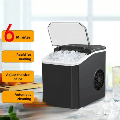 Automatic Mini Electric Ice Cube Maker – Portable Ice Machine for Bar, Home, Kitchen & Office, 9 Cubes in 6 Minutes