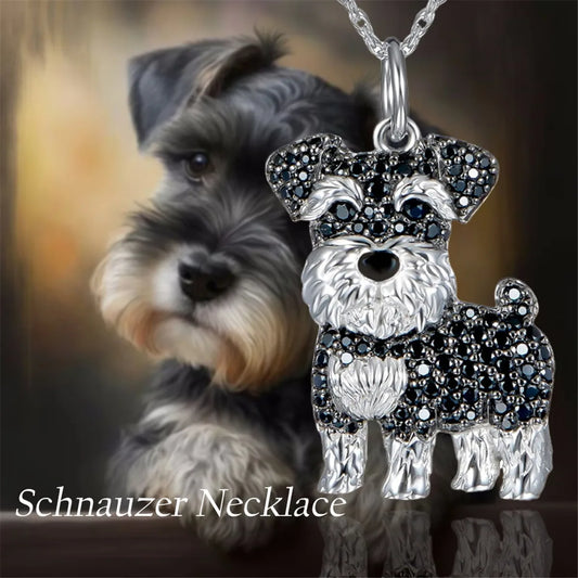 Schnauzer Dog Pendant Necklace – Cute & Elegant Puppy Jewelry for Women, Perfect Gift for Dog Lovers