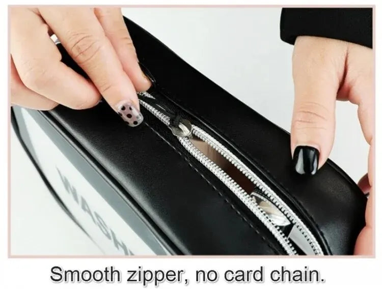 Waterproof PVC Travel Toiletry Bag – Transparent Zipper Makeup Organizer Case for Women
