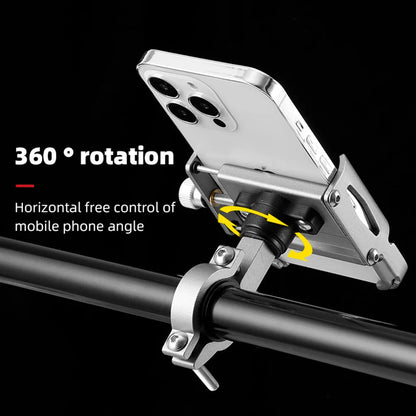 360° Rotatable Aluminum Alloy Bicycle & Motorcycle Phone Holder – MTB Bike GPS Handlebar Mount Stand