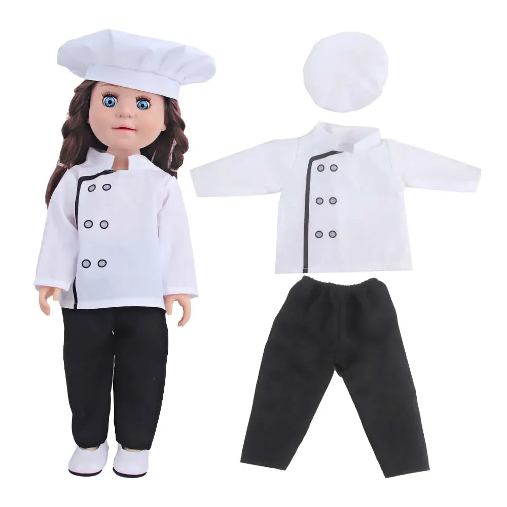 Doll Clothing Set – Firefighter, Student, Graduation, Artist & Athlete Outfits for 18-Inch American & 43cm Baby Newborn OG Girl Dolls