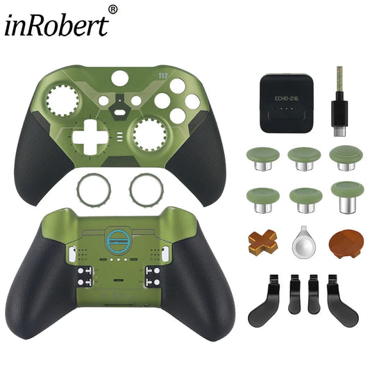 Xbox Elite Series 2 Controller Replacement Housing Shell Kit – Front & Back Case, LB/RB Buttons, Grips & Carry Bag Set