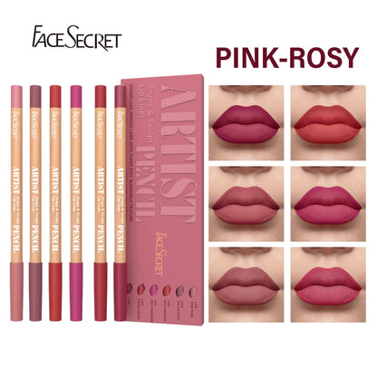 Face Secret Artist Shape Sculpt Matte Lip Liner Pencil Set – Weightless, Precise & Soft Blendable Texture