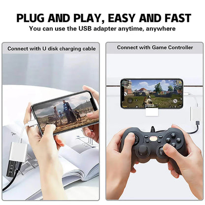 OTG Adapter for iPhone – Lightning to USB 3.0 Converter for iPhone 14/13/12/11/XR/8 Plus, Supports Mouse, Keyboard, Camera & Card Reader