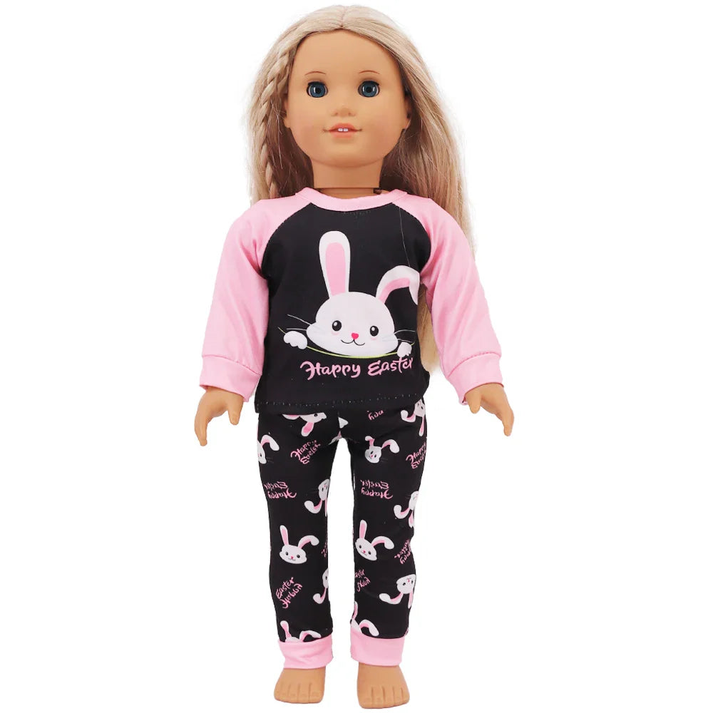 Doll Clothes Multi-Style Daily Set – Pajamas & Home Wear for 43cm Born Baby Dolls & 18-Inch American Dolls, Our Generation Toy Gift