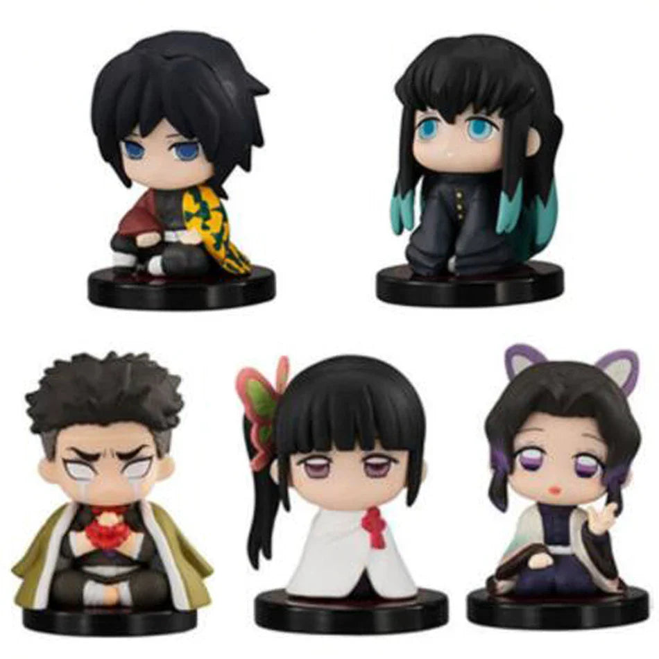 Q Posket Demon Slayer Figures – Mini PVC Dolls, Kimetsu no Yaiba Desktop Decoration, 5/10/15pcs Sets