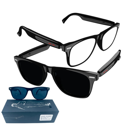 Smart Bluetooth Sunglasses for Men — Touch Control, Music & Calls, Remote Camera, Stereo Mic, AI Voice Assistant for Android & iOS