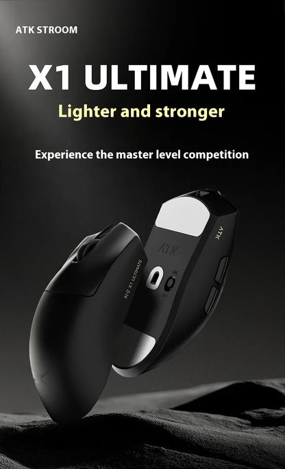 NEW ATK X1 Ultimate Wireless Gaming Mouse — PAW3950 Ultra, 8K Polling Rate, 2.4G, 0.3ms, 500mAh, 750IPS, 42,000 DPI for PC & Laptop
