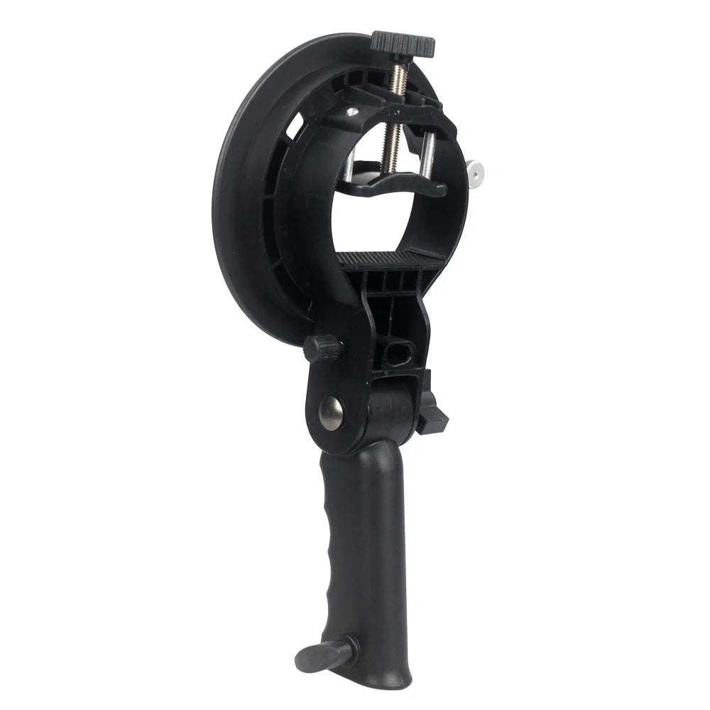 Handheld S-Type Bracket Holder with Bowens Mount — Compatible with Speedlite Flash, Softbox, Snoot & Umbrella