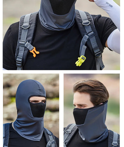 Outdoor Men's Hiking & Cycling Neck Gaiter Mask – Breathable UV Protection Face Cover for Sports, Motorcycle, Summer Use