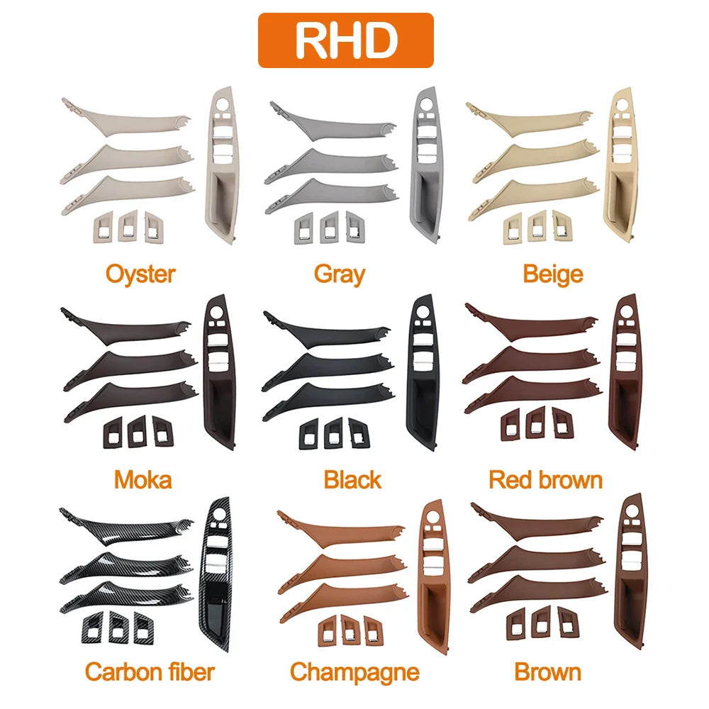 LHD/RHD Car Interior Door Armrest Handle Set | Beige, Black, Brown, Oyster for BMW 5 Series F10 F11 523i-530i