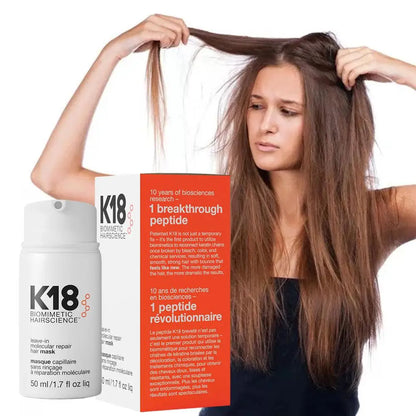 K18 Leave-In Molecular Hair Mask – Deep Keratin Repair Treatment for Softening & Restoring Damaged Hair (1/5 pcs)