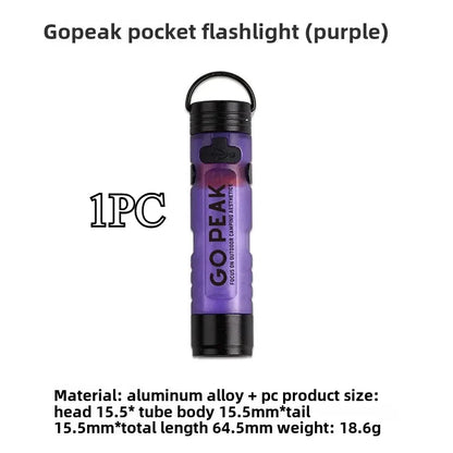 GOPEAK Mini LED Keychain Flashlight – Portable Pocket Clip Light for Outdoor Use, Emergency, Camping & Disaster Relief