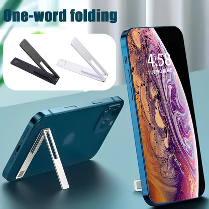 Ultra-Thin Metal Folding Phone Holder | Invisible Back Stick Desktop Holder | Portable Mobile Support Stand