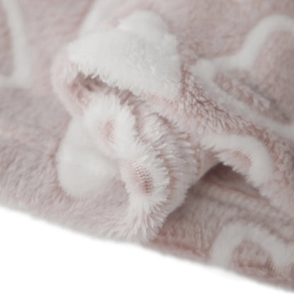 Women's Plush Flannel Bathrobe - Heart Print Fuzzy Long Sleeve Robe with Belt