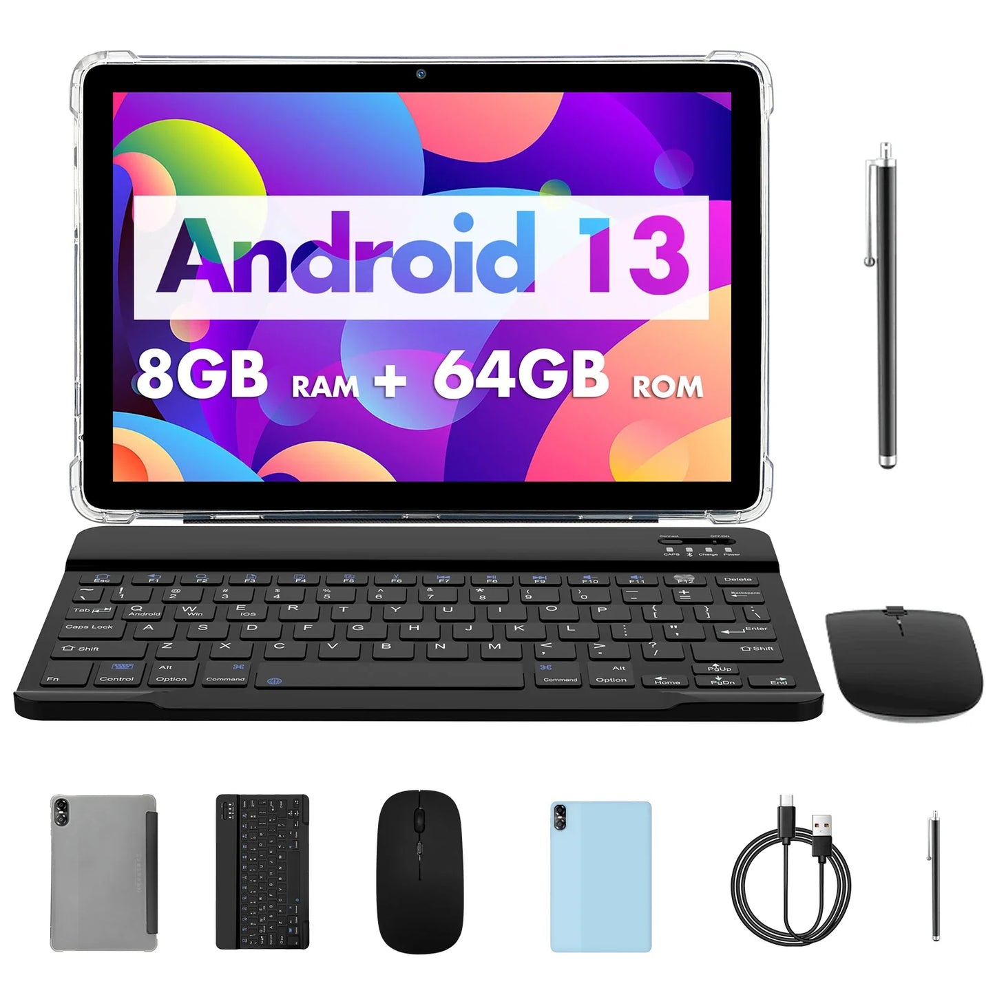 PRITOM TOUCH 10 Plus 10-Inch Android 13 Tablet – 8GB RAM, 64GB Storage (1TB Expandable), WiFi 6, BT5.0, Dual Box Speakers