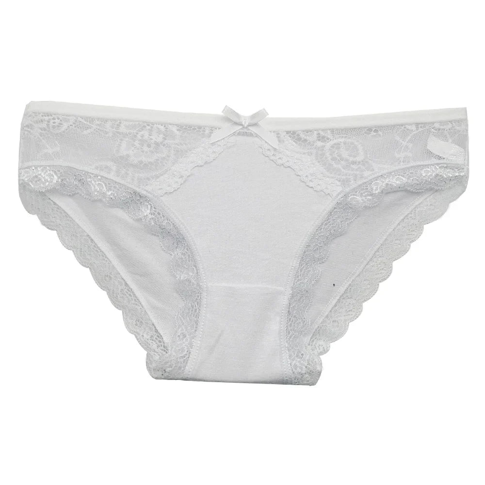 5-Pack Women’s Low Rise Lace Panties — Sexy Cotton Lingerie Briefs