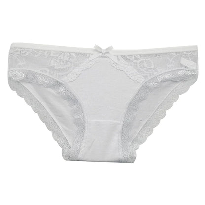 5-Pack Women’s Low Rise Lace Panties — Sexy Cotton Lingerie Briefs