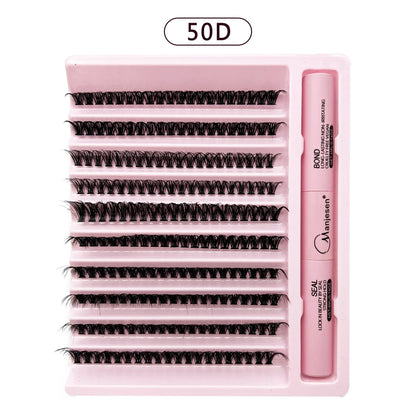 200 PCS Eyelash Clusters Kit – Lash Bond & Seal, DIY Lash Extension Tools & Glue Accessories