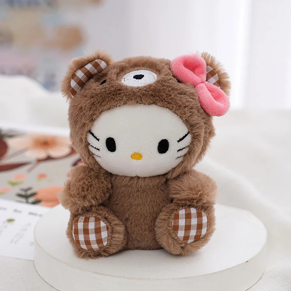 Sanrio Kawaii Plush Keychain — Hello Kitty, My Melody, Kuromi & Cinnamoroll Stuffed Cartoon Doll Pendant for Backpack Decoration
