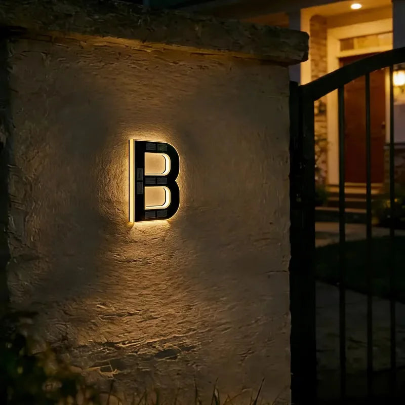 Custom Solar LED House Numbers - Waterproof Luminous Address Sign for Outdoor Wall & Door Decor