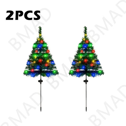 Outdoor Solar Christmas Tree Lights - Waterproof LED Garden Lamps for Lawn, Patio & Landscape Decor