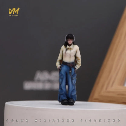 3D Miniature Figures - 1/64 Scale Racer Photographer Casual People Scene Props Model Ornaments for Vehicle Decor