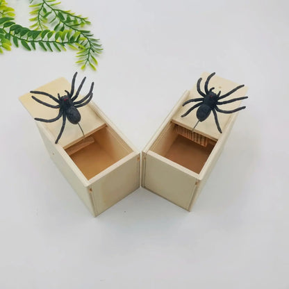 Trick Spider Wooden Scare Box – Funny Hidden Prank Toy for Friends, Office & Fun Games