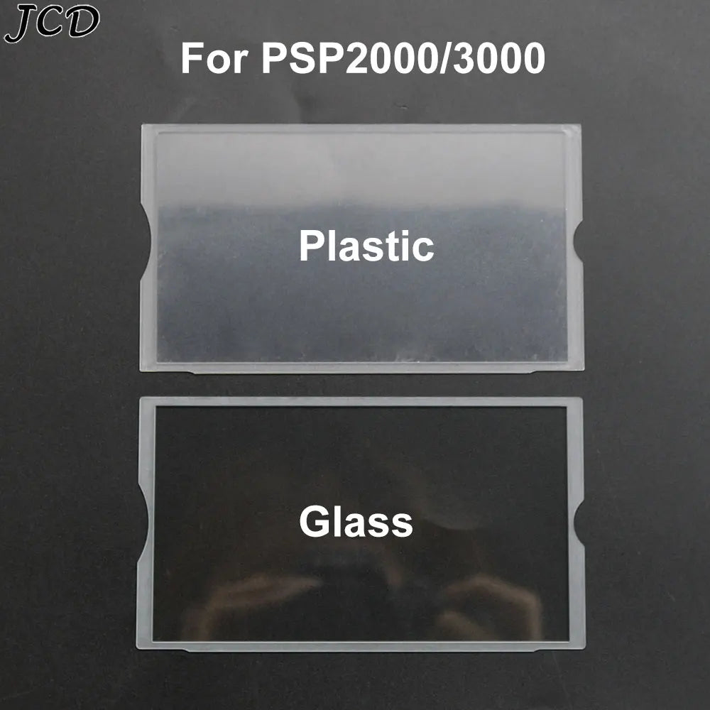 JCD Transparent Glass Screen Lens Cover – Display Panel Protector for PSP 2000/3000 Console with Clear Frame
