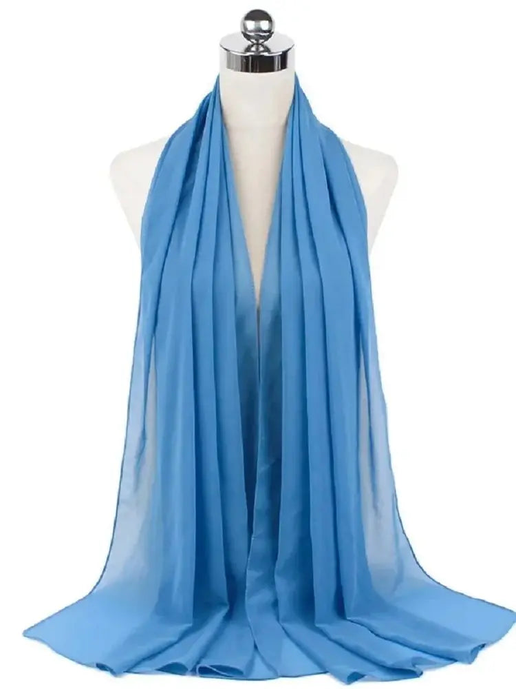 Women’s Solid Chiffon Instant Hijab – Ready-to-Wear Islamic Scarf, Muslim Shawl & Arab Head Wrap