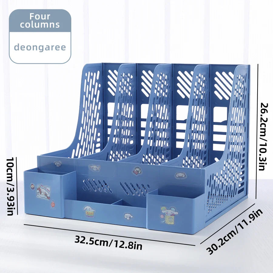 Multi-Color File Rack Folder Storage Box, Desktop File Box, Multi-Functional File Basket, Multi-Layer Shelf, Office Bookshelf Organizer