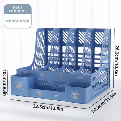 Multi-Color File Rack Folder Storage Box, Desktop File Box, Multi-Functional File Basket, Multi-Layer Shelf, Office Bookshelf Organizer