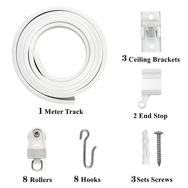 1–6M Flexible Bendable Curtain Track – Silent Ceiling Rail for Bedrooms, Bathrooms, Balconies & Room Dividers