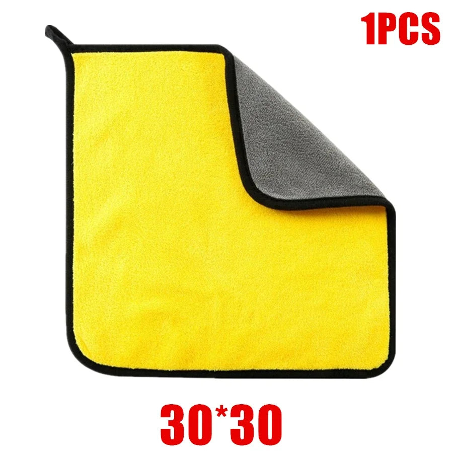 Microfiber Cleaning Towels – Thickened Soft Dual-Layer Car Wash & Drying Cloths (1/2/6/10pcs) Car Detailing Cleaning Rags