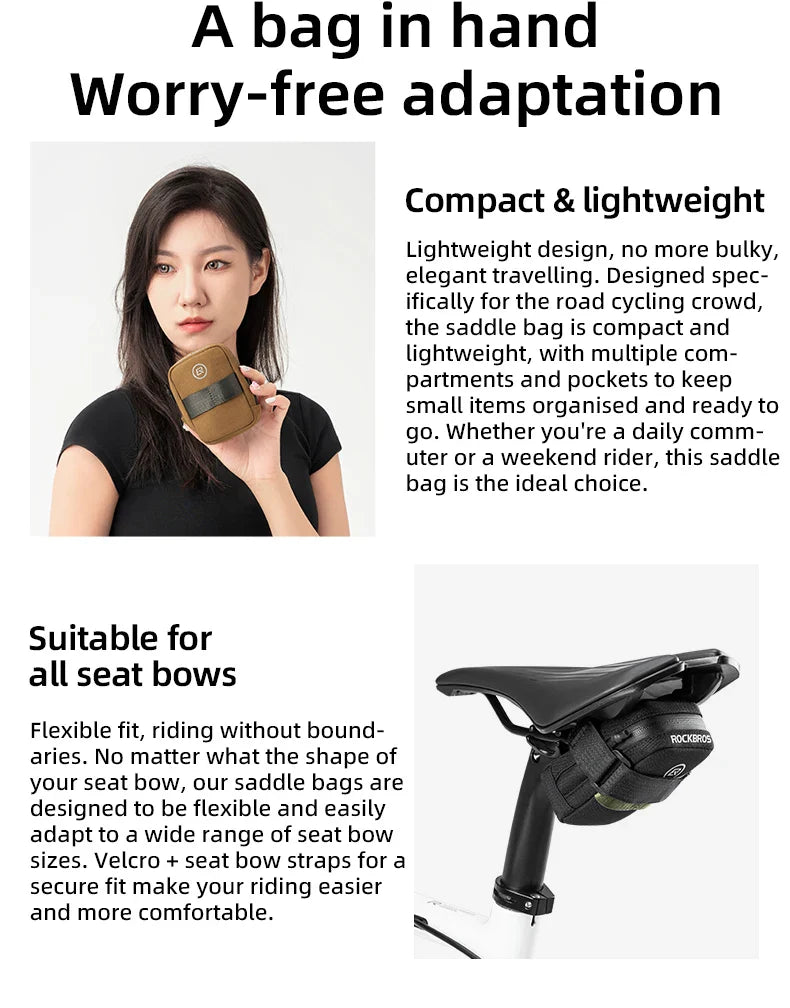 ROCKBROS Mini Bike Tail Bag – Lightweight Road Bicycle Storage for Tools & Accessories