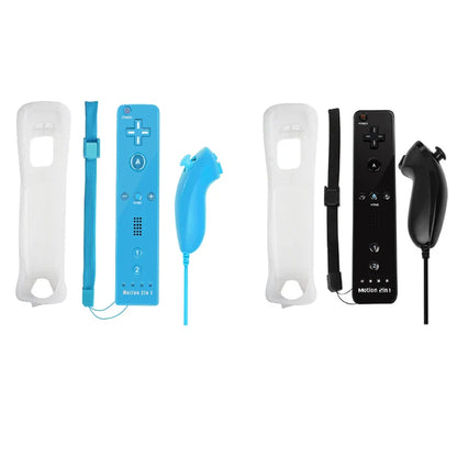 2-in-1 Nintendo Wii Controller Set | Wireless Remote Gamepad with Motion Plus Joystick & Silicone Case