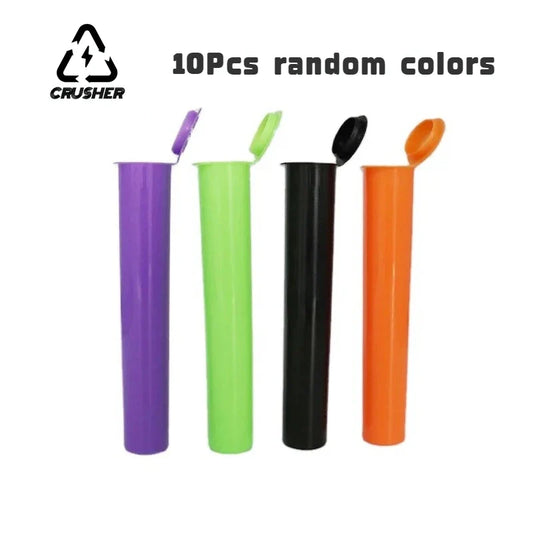 CRUSHER 10PCS King Size Cigarette Paper Tubes – Plastic Pill & Tablet Storage Container