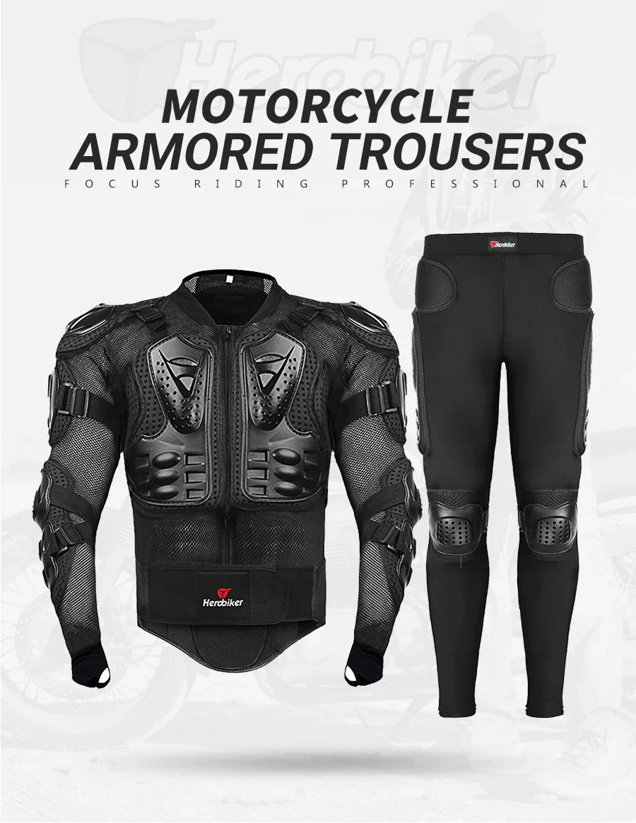 5XL Men's Motorcycle Jacket – Full Body Armor Protection for Motocross, Enduro Racing, Moto Gear & Protective Clothing