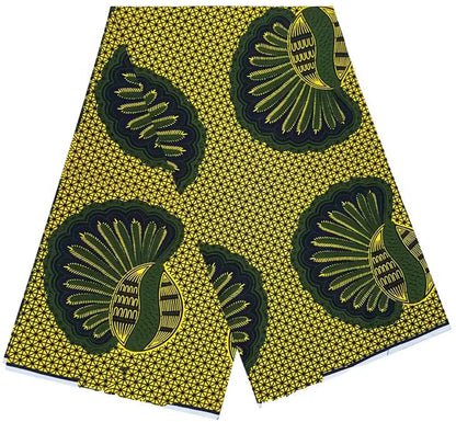 100% Cotton Ankara Wax Fabric - High Quality Soft Real Dutch Pagne Print for Dresses & Sewing