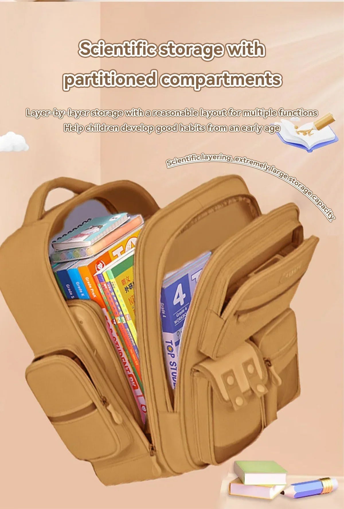 Capybara Waterproof School Backpack | Large Capacity, Ergonomic Straps for Students, Spine-Friendly Gift Bag