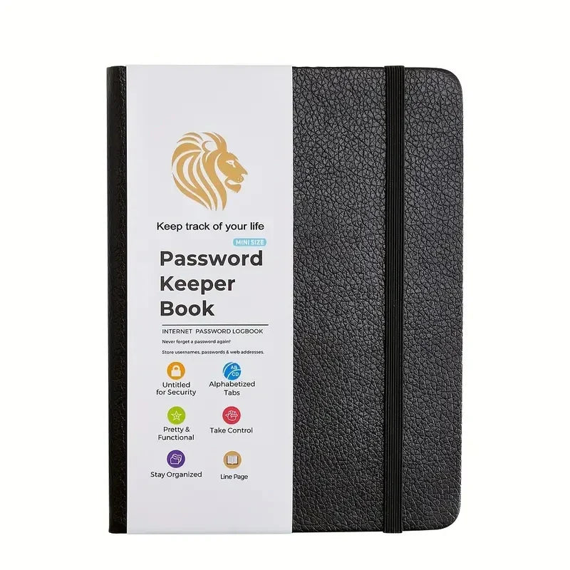 4-Password Book with Alphabetical Tabs – Internet Address & Password Keeper Logbook for Organized Note Keeping