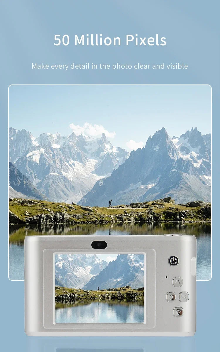 4K Digital Camera – 50MP Travel Selfie Camera with HD Zoom, 2.4-inch Screen, Mini Retro Cam for Kids & Beginners
