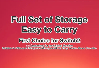 Large Waterproof Carrying Bag for Switch 2 – Travel Storage Case with Charger & Handle Slot, Anti-Scratch Game Accessories Organizer
