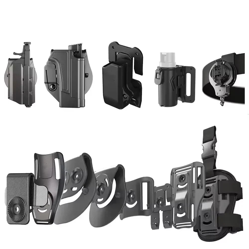 T40 Tactical Drop Leg Holster Gun Belt – Adjustable Molle Low-Ride Pouch for Pistol, Mag, Handcuff & Pepper Spray Storage