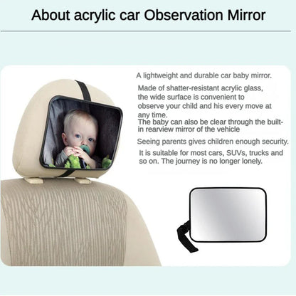 EAFC Adjustable Wide Car Rear Seat Mirror: Square Safety Monitor for Baby/Child Seat - Enhance Car Safety and Interior Monitoring