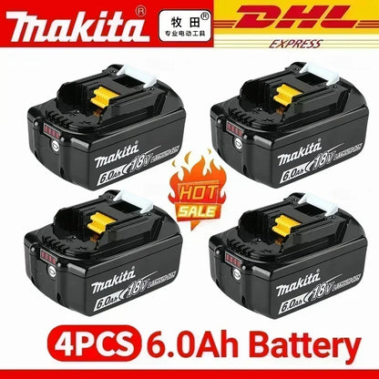 100% Original Makita 18V Lithium Battery – 6Ah/5Ah/3Ah Compatible with DTW700, DDF487, DTD173, DGA404, HR140D, DJV182 Tools