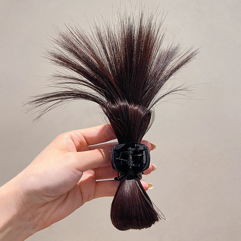Women’s Half-Tie Hair Claw – Feather Shuttlecock & Crab Clip for High Ponytail Hairstyles
